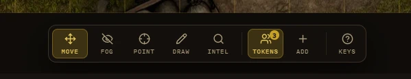 Command bar with all five tools visible