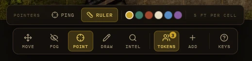 Point tool's color swatch row